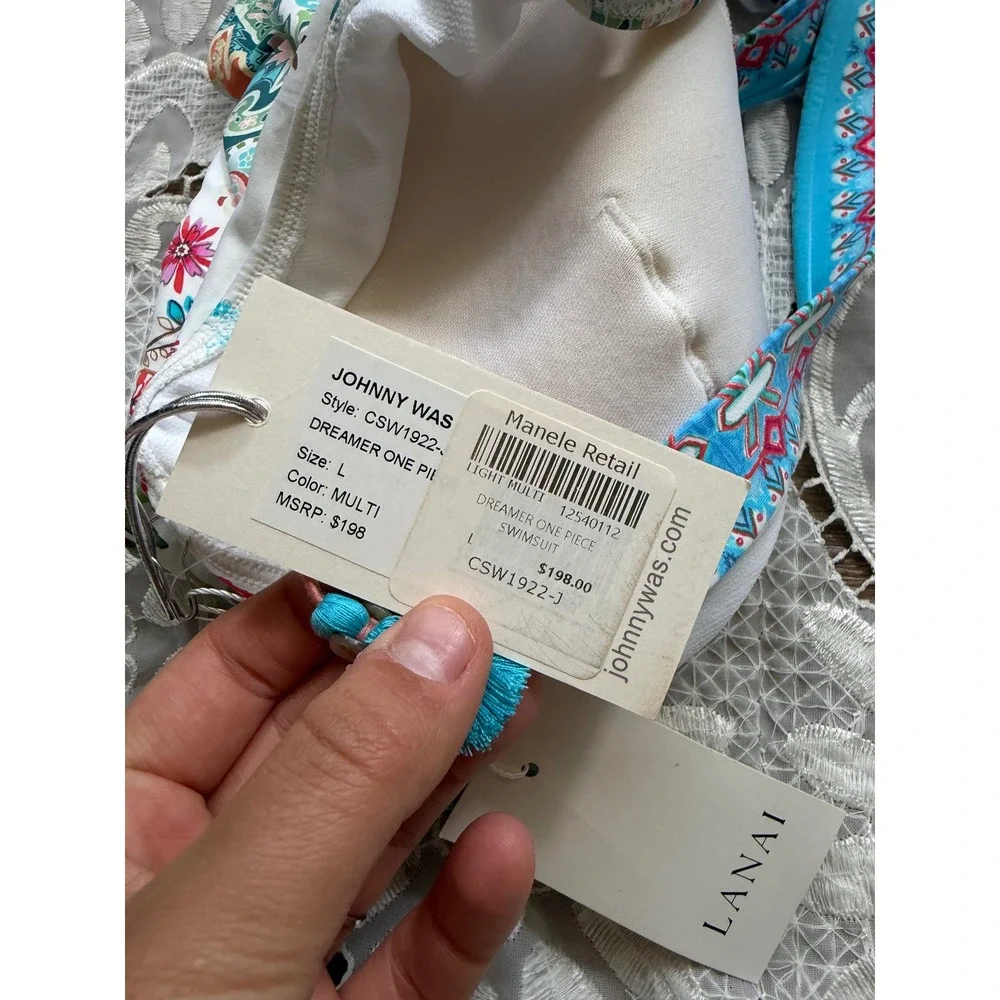 Johnny Was Dreamer One Piece Swimsuit Floral Paisley Multi CSW1922-J Size L NEW